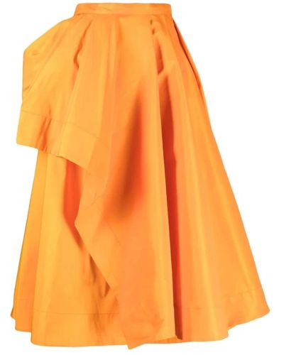Alexander McQueen Midi Skirts - Orange