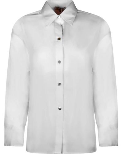 Vince Weiße bluse mit elastischem bund und spitz zulaufenden ärmeln