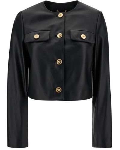Versace Jackets > leather jackets - Noir