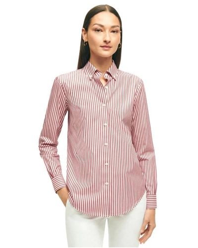 Brooks Brothers Camisa rosa de algodón supima elástico