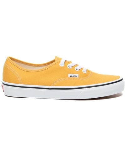 Vans Zapatillas streetwear amarillas con cordones blancos planos - Amarillo