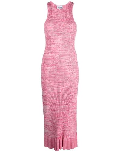 Ganni Midi Dresses - Pink