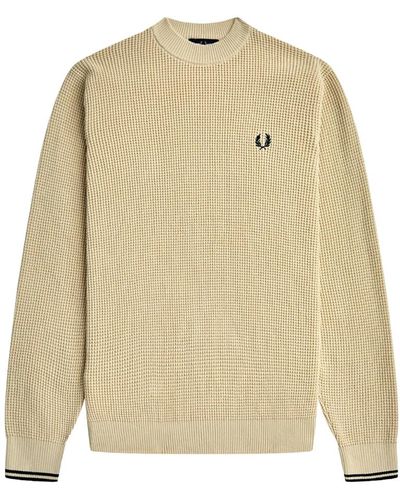 Fred Perry Fp waffelstitch-pullover - Natur