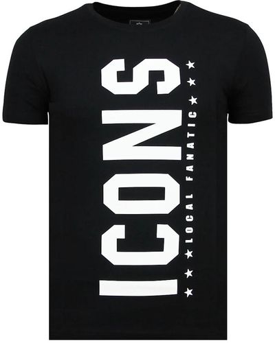Local Fanatic T-shirt vertikale icons - online-bekleidungsgeschäft für männer - 6362n - Schwarz