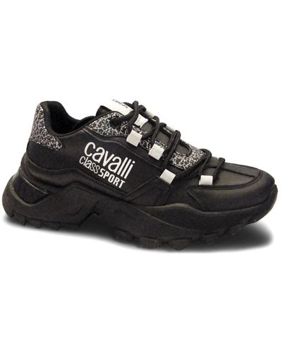 Class Roberto Cavalli Sneakers in pelle sintetica scintillante - Nero