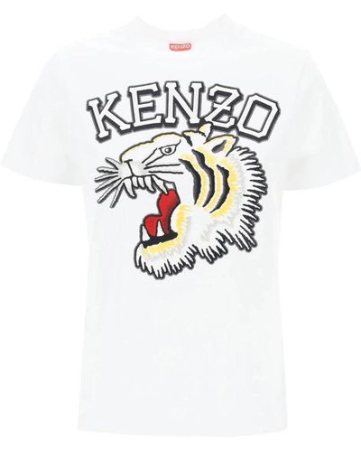 KENZO Tiger varsity crew neck t-shirt - Blanco