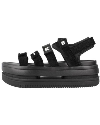 Nike Klassische flache sandalen - Schwarz