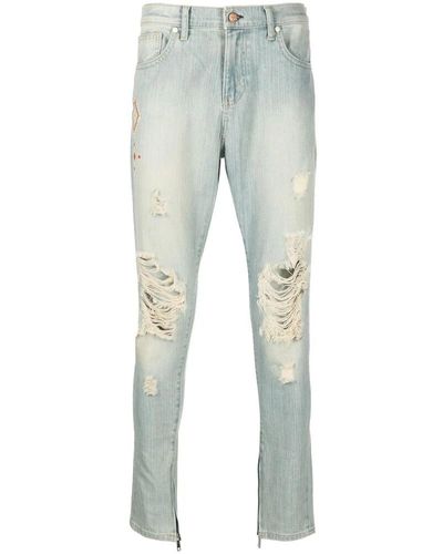 United Rivers Jeans skinny ricamati strappati - Blu