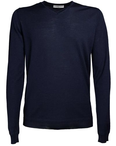GOES BOTANICAL Merino v-ausschnitt pullover blau