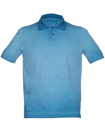 Alpha Studio Türkises polo-shirt mit reverse cold - Blau