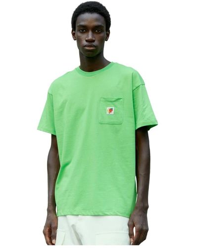 Sky High Farm T-shirt in cotone con logo sul petto - Verde