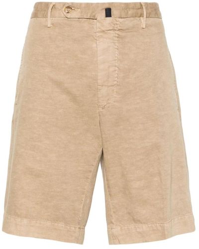 Incotex Baumwoll-leinen-shorts mit taschen - Natur