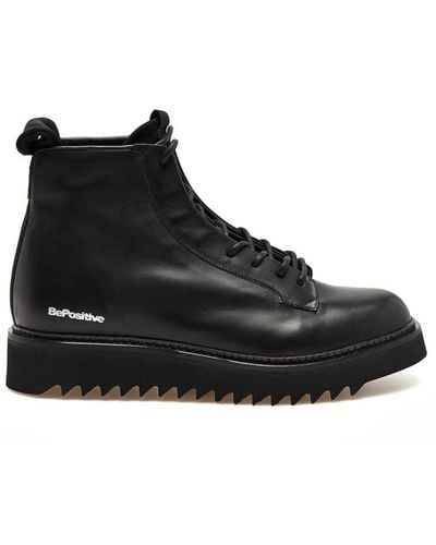 Be Positive Lace-Up Boots - Black