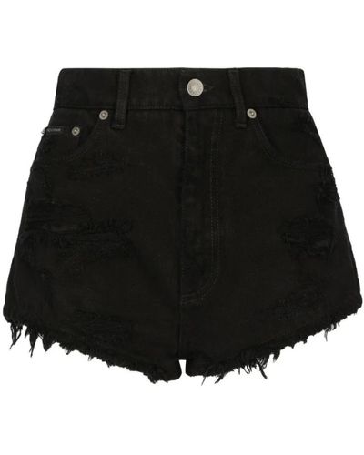 Dolce & Gabbana Trendy distressed denim shorts - Nero