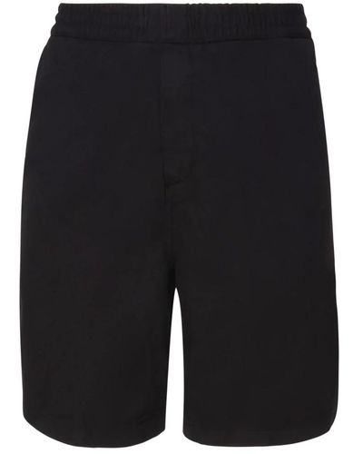 Carhartt Schwarze baumwoll-shorts mit elastischem bund