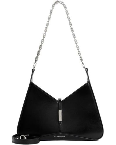 Givenchy Schwarze leder tasche mit ausschnitten und reißverschluss
