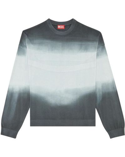 DIESEL Dégradé-pullover mit übergroßem logo - Grau