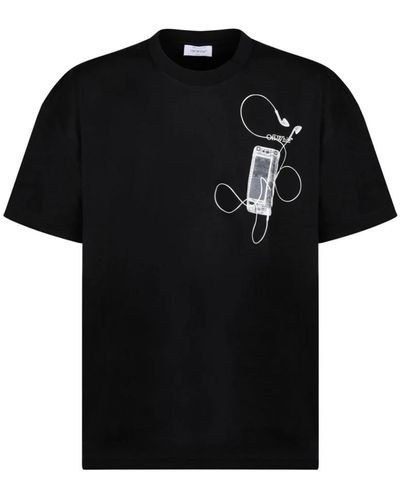 Off-White c/o Virgil Abloh Schwarzes pfeile grafik t-shirt,schwarze t-shirts und polos melange grau