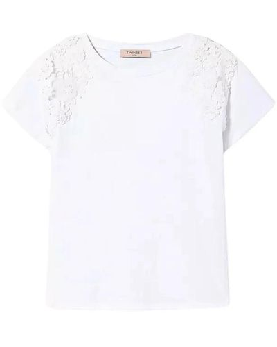 Twin Set Camiseta con parche floral - Blanco
