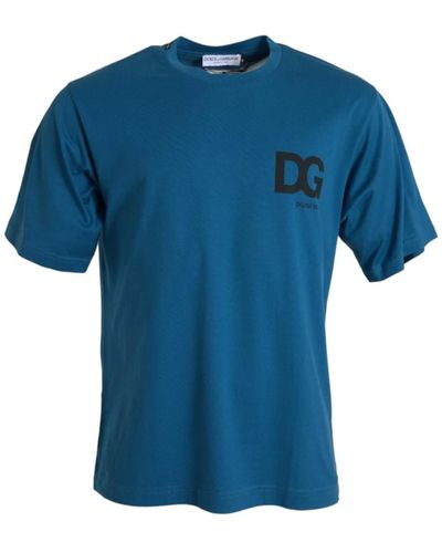 Dolce & Gabbana Blau logo rundhals t-shirt