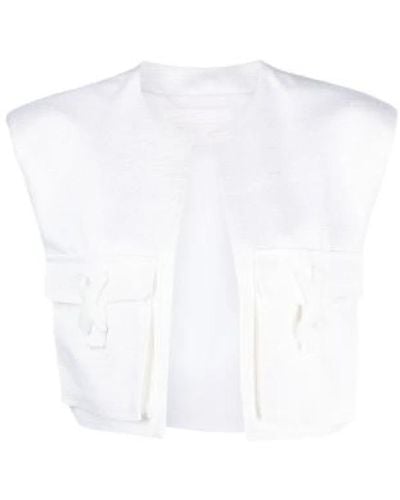 Genny Bianco lucido giacca viscosa cotone