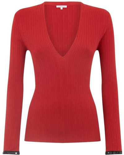 Patrizia Pepe V-Neck Knitwear - Red