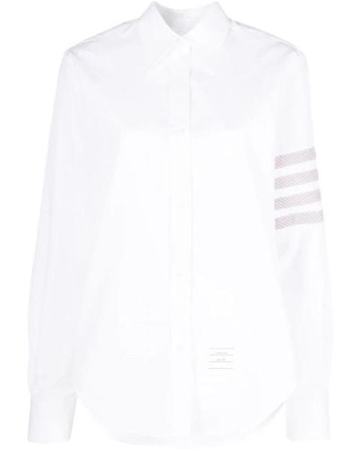 Thom Browne Camisa blanca de algodón - Blanco
