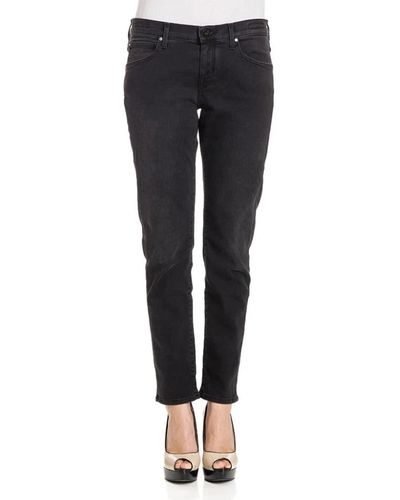 Jacob Cohen Jeans da donna in cotone nero con stampa leopardata - Blu