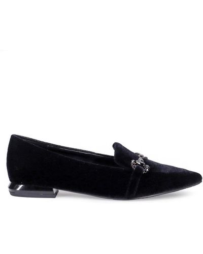 Tosca Blu Zapatos planos de terciopelo glamurosos - Negro