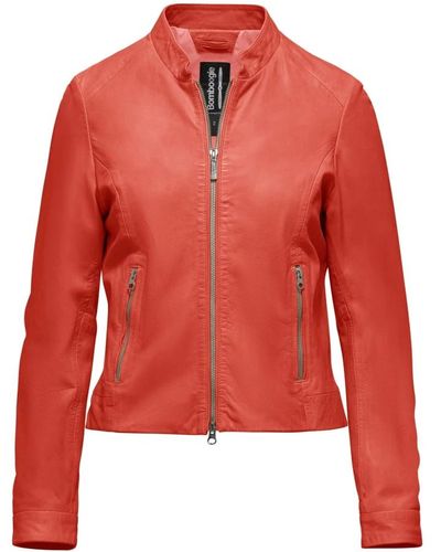 Bomboogie Naty chaqueta de cuero - Rojo