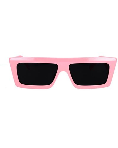 Celine Glamouröse quadratische sonnenbrille aus rosa acetat mit grauen organischen gläsern - Pink