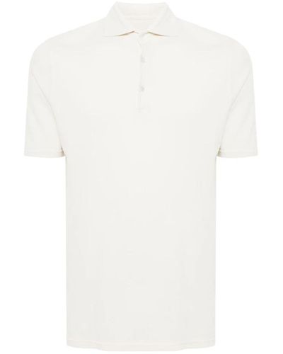 Fedeli Cremeweißes polo-shirt aus weichem jersey