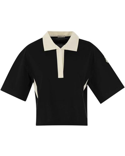 Moncler Oversized polo shirt jersey poplin - Schwarz
