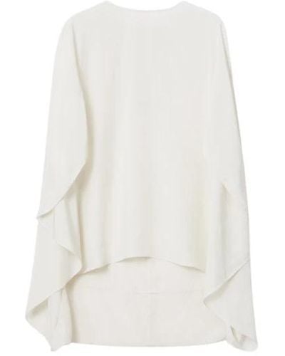 Rodebjer Bluse mit fließenden cape-ärmeln - Weiß