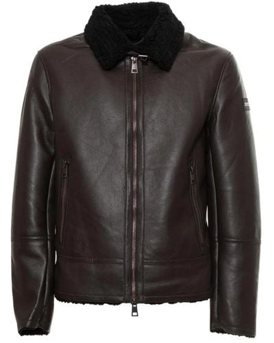Alessandro Dell'acqua Jackets > leather jackets - Noir