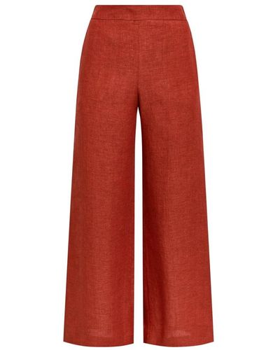 Maliparmi Pantalone délavé linen - Rosso