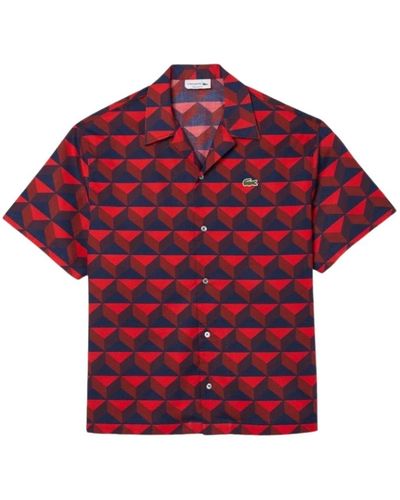 Lacoste Rotes casual-shirt mit uv-schutz
