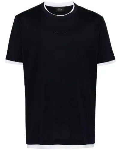 Brioni Navys t-shirt mit gesticktem logo - Schwarz