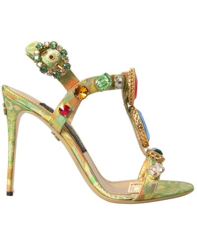 Dolce & Gabbana Kristall jacquard sandalen - Mettallic
