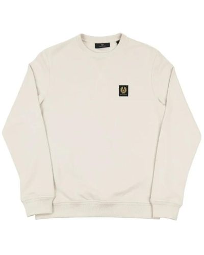 Belstaff Klassischer logo-sweatshirt mit rückenbindung - Weiß