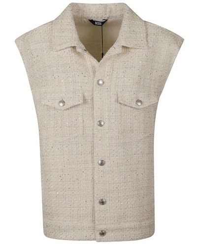 Gcds Tweed sleeveless jacket - Neutro