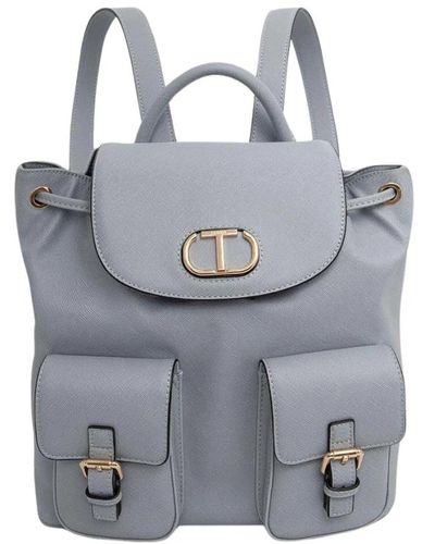 Twin Set Rucksack mit taschen und riemen - Grau