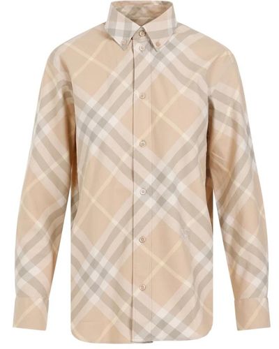Burberry Button-down-shirt mit vintage check muster - Natur