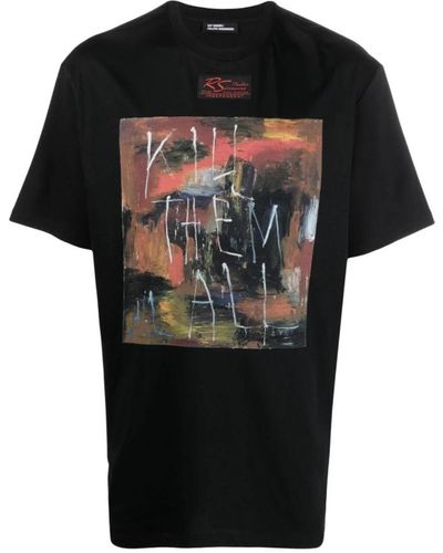 Raf Simons T-shirt e polo con stampa grafica - Nero