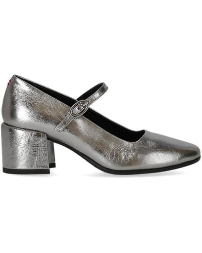 Halmanera Zapato mary jane de metal acero - Gris