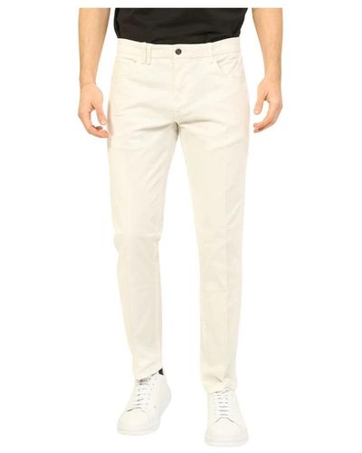 Yes-Zee Slim-Fit Trousers - Natural