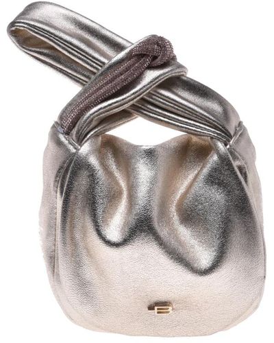 Baldinini Handbag in platinum nappa leather - Mettallic