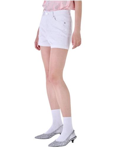 Silvian Heach Shorts con strass - Bianco