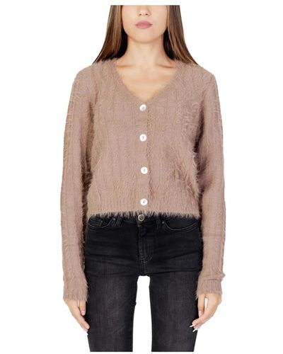 Vero Moda Cardigan marrone con scollo a v per donne - Nero