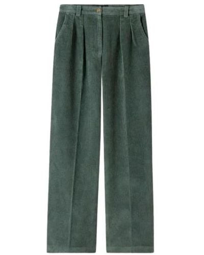 A.P.C. Pantalones verdes de talle alto y piernas anchas